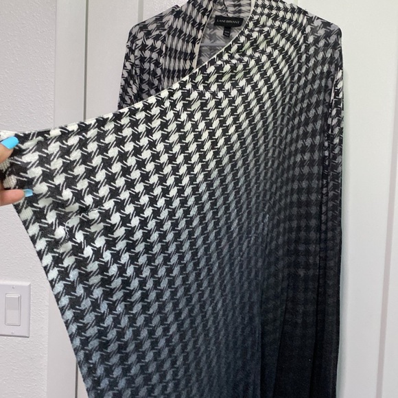 💜HOST PICK💜Lane Bryant Houndstooth Ombré Shark Bite Hem Open Drape Sweater - Picture 7 of 10